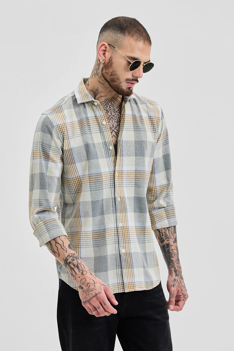 Grey Checks Slim Fit Shirt