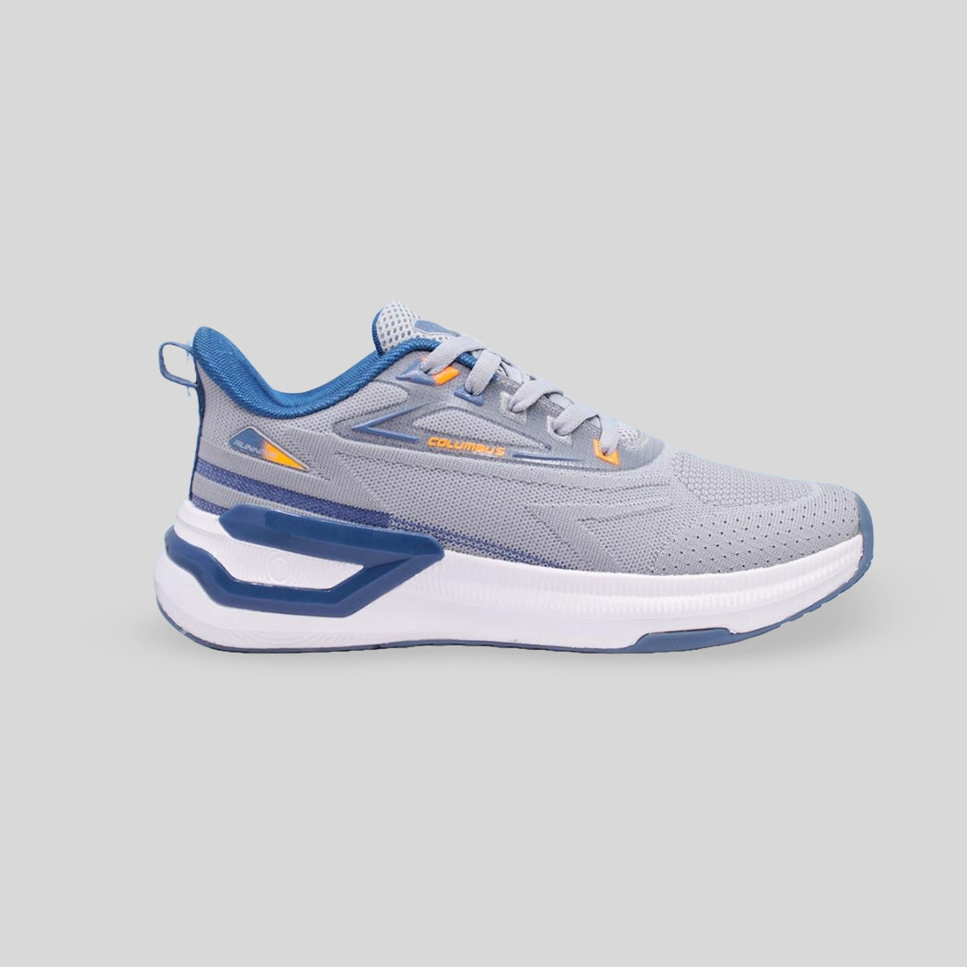 COLUMBUS Mesh Lace Up Men's Sports Shoes CREW L.GRY-SLT BLUE