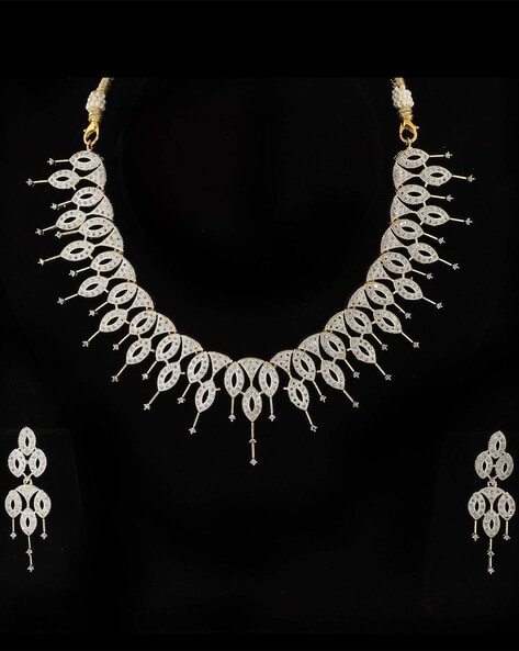 Designer AD Choker Necklace & Earrings Se