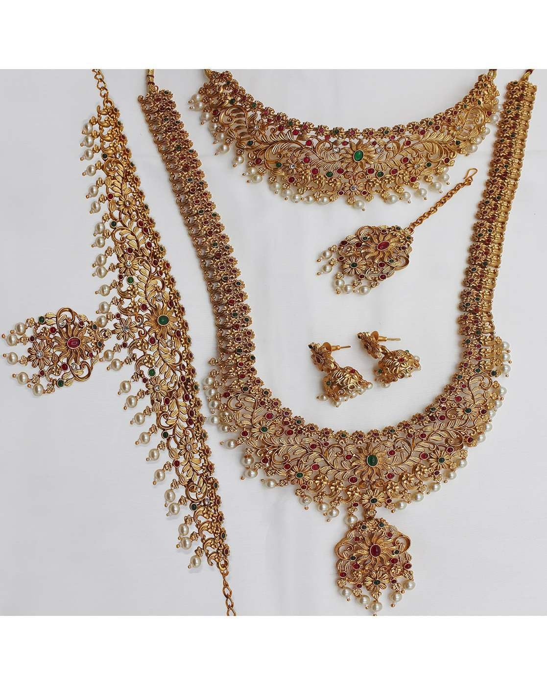 Gold-Plated Stone-Studded Multi-Piece Jewellery Set ₹1,050