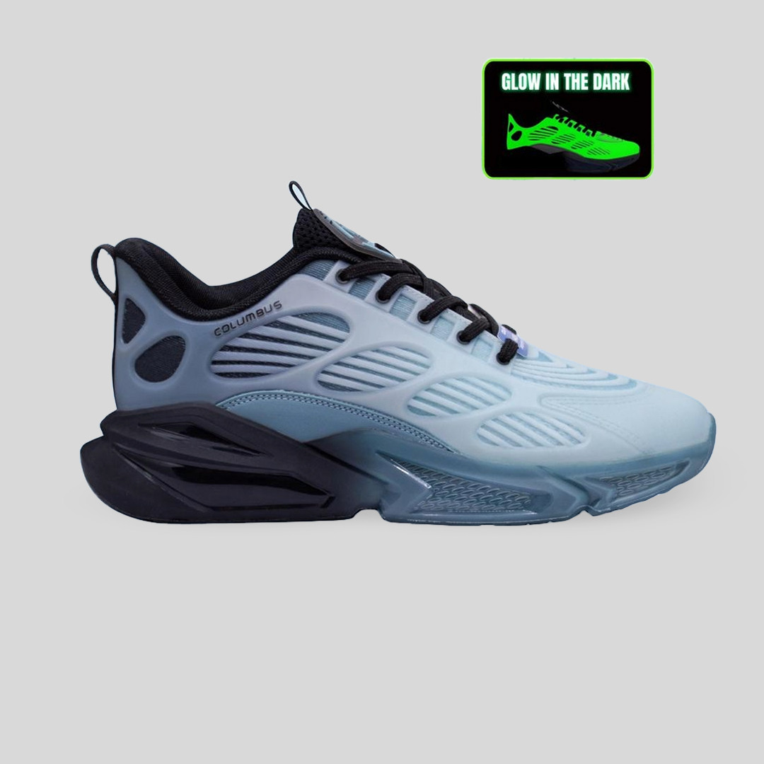 COLUMBUS Mesh Lace Up Men's Sports Shoes  SUPER JUMP BLK-MSTD