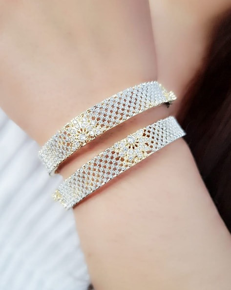 Set of 2 American Diamond-Studded Bangles