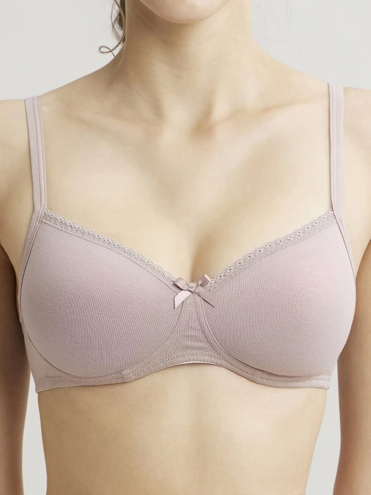 Jockey Wirefree Padded Plus Size Cotton Medium Coverage Tshirt Bra with Lace