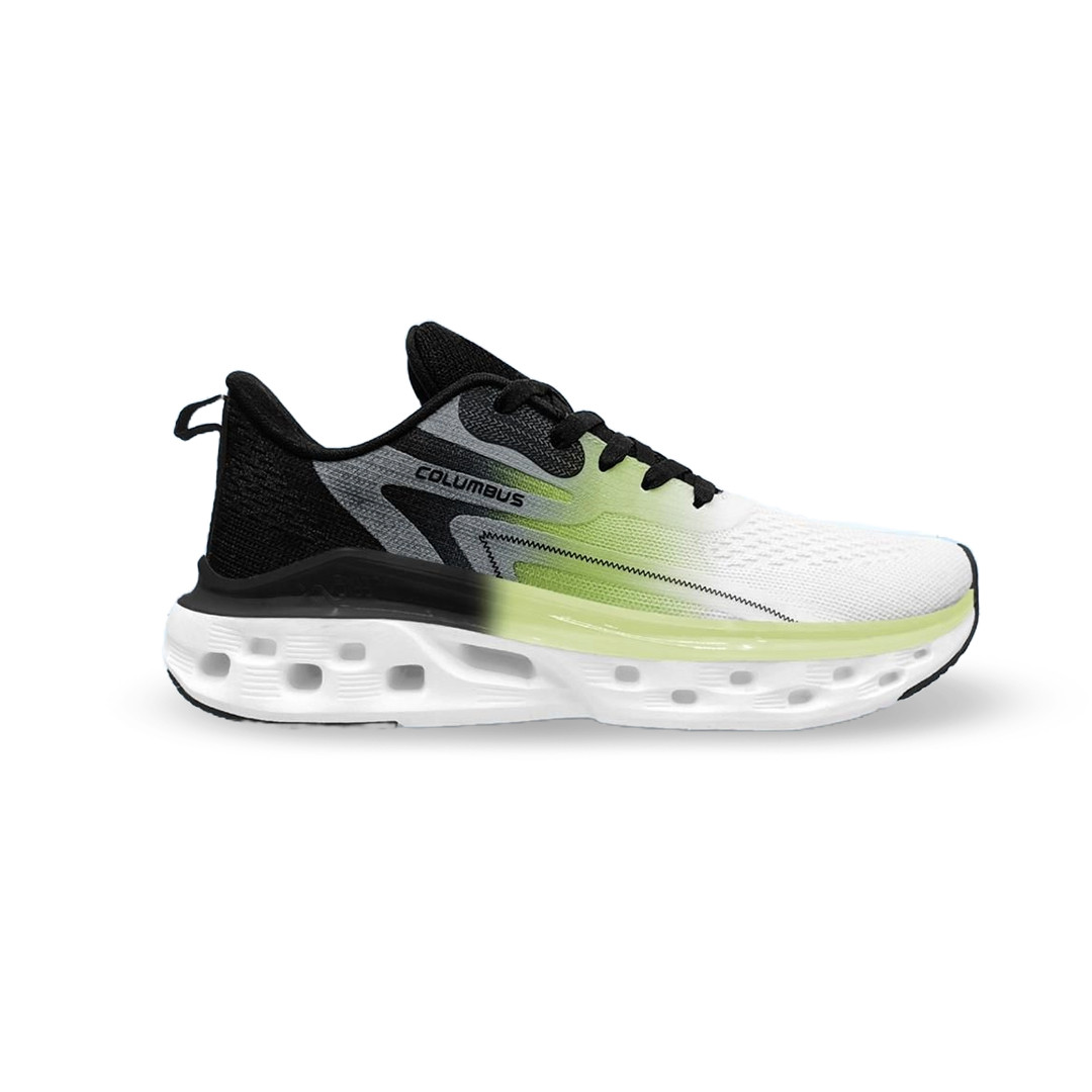 COLUMBUS Mesh Lace Up Men's Sports Shoes WINFLOW  BLK-F.GRN